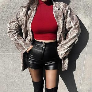 Shorts de Cintura Alta de Piel Sintética para Mujer, Fabricante Mayorista OEM ODM, Pantalones Cortos de Moda de Piel Sintética para Damas - Product Image 6