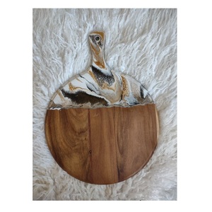 Planche à découper et plateau de service rectangulaire en bois et résine, 1,5 cm d'épaisseur, design décoratif, passe au lave-vaisselle, idéal pour les mariages - Product Image 6