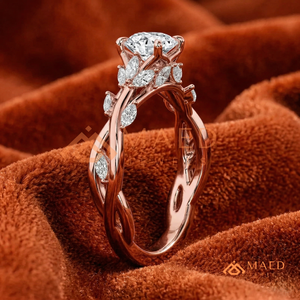 Elegant Round Cut Moissanite Bridal <b>Ring</b> <b>Set</b> for <b>Women</b> Rose Gold Wedding Jewelry Gift USA - Product Image 2
