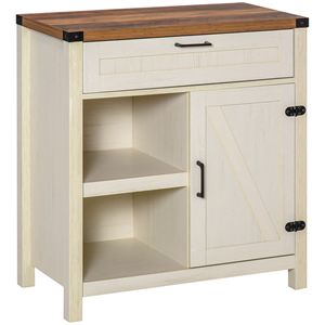 "Modern Oak Oak Distressed <b>Sideboard</b> Buffet <b>Cabinet</b> with Adjustable Shelves for <b>Kitchen</b> or Dining Room" - Product Image 1