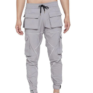 Pantalones Deportivos Grises para Hombre, Cintura Elástica con Cordón, Múltiples Bolsillos, Casuales, Ligeros, de Verano, Ahora Disponibles para la Venta - Product Image 1