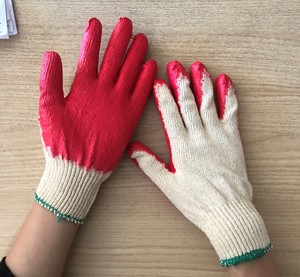 Gants tricotés résistants aux coupures en coton rouge enduit de latex, ambidextres, à manchette extensible, pour le nettoyage domestique et la protection - Product Image 5