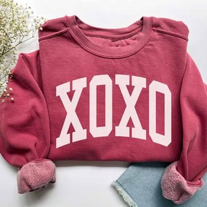 XOXO Premium Crew <b>Neck</b> <b>Mock</b> <b>Neck</b> Sweatshirt Women Men Ladies Unisex Chenille Letter Polka Dot Greek Sorority Apparel - Product Image 4
