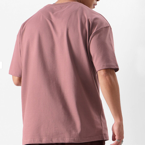 T-shirt pour homme en coton peigné 100% de haute qualité, tricoté, lourd, vente en gros, streetwear, logo personnalisé imprimé, manches courtes - Product Image 3