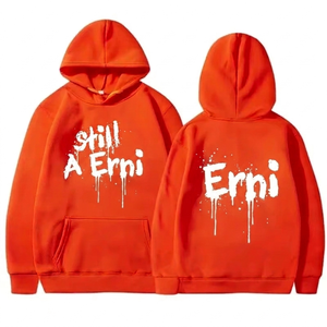 Sweat à capuche unisexe en molleton tricoté 100 % coton 340g, style streetwear homme/femme, anti-rétrécissement, imperméable, grandes tailles - Product Image 1