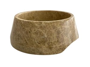 Modern Design Travertine Marble Pet Bowl For Dogs And <b>Cats</b> With Heavy Base For Stable Feeding Use - Product Image 3