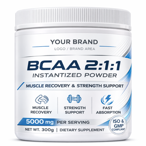 BCAA 2 1 1 en Polvo Instantáneo, Recuperación Muscular, Soporte de Fuerza, Suplemento Deportivo, Proveedor OEM al por Mayor, India - Product Image 1