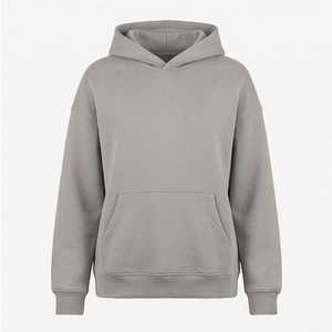 Sweat à capuche oversize classique pour femme, couleur personnalisable, en polaire élégante, avec poche kangourou et ourlet côtelé, logo imprimé - Product Image 1