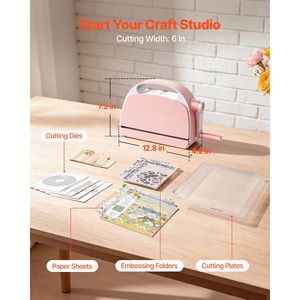Machine manuelle de découpe et d'embossage, ouverture 6 pouces, ensemble portable avec matrices de découpe et pochettes d'embossage - Product Image 2