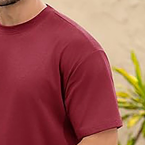 Camiseta Roja Extra Grande para Hombre, 100% Algodón Ecológico, Corte Holgado, Manga Corta, Estilo Urbano, Informal, para Verano - Product Image 6