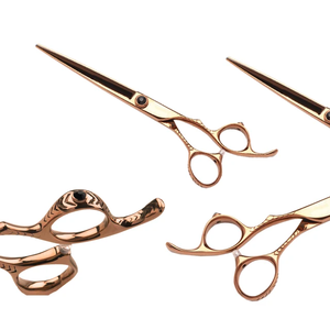 Wholesale Professional Bright Gold Tegra Surgical Stainless Steel Blade Right-Handed 28 Teeth Rubber Handle Hair Salon Scissors - Product Image 6