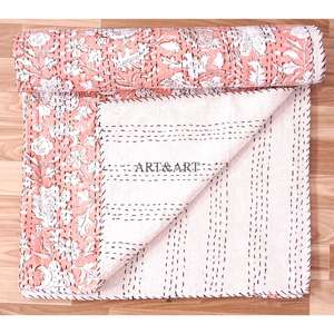 Nouvelle couette florale Kantha, couverture Kantha indienne, couvre-lit Queen, couvre-lit Kantha fait main pour la maison, couette bohème - Product Image 4