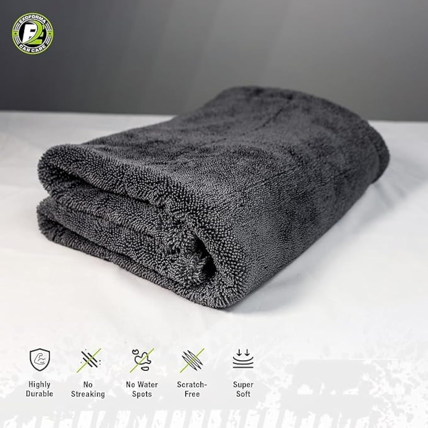 Полотенце из микрофибры 1200GSM 1300 GSM 60*90 см, 70/30, вязаная техника для домашнего использования для автомобиля, яхты, черная линия, зеленая витая петля