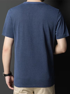 T-shirt respirant à séchage rapide à manches courtes avec poche poitrine, col rond pour homme, idéal pour le sport et les loisirs en été et au printemps - Product Image 4