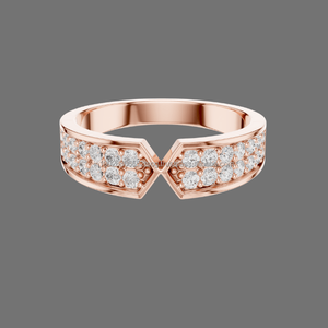 Bijoux de vague Bague de fiançailles en or 10K avec diamant solitaire rond en moissanite - Product Image 1