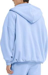 Vente en gros économique : Sweat à capuche zippé pour homme 300 g/m² en molleton de coton et polyester épais et respirant, style streetwear, avec logo personnalisé, pour l'hiver - Product Image 2