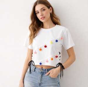 OEM Custom Biowash Soft Combed 100% Cotton Jersey Unisex Casual O-Neck 180g Breathable T-Shirt with Hole Appliques Made in India - Product Image 3