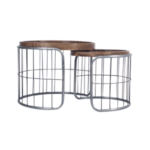 Mesa de centro industrial apilable Vandana Aston Stellar en metal gris - Product Image 5