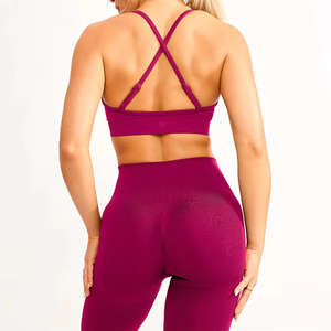 Wholesale Price Custom Logo Gym Fitness Yoga Sets Woman Yoga <b>Leggings</b> With Tops Yoga Two Piece Workout Set for <b>Women</b> - Product Image 6