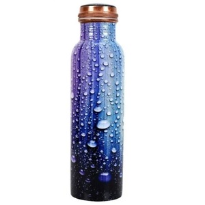 Nouvelle bouteille d'eau pure design pour la salle de sport, le yoga, les voyages, l'école, les sports, bouteille d'eau en cuivre avec finition émaillée, look royal - Product Image 3