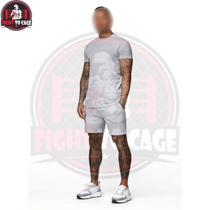 Camiseta Deportiva de Verano de Color Sólido a Precio Razonable, Manga Corta, Corte Ajustado, Cuello Redondo, Transpirable, Ligera, de Poliéster/Algodón - Product Image 2