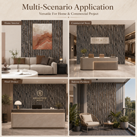 Panneau mural de luxe en PS, polystyrène haute densité, imperméable, décoratif, lambris 3D, revêtement mural en charbon de bois, salle de bain, escalier