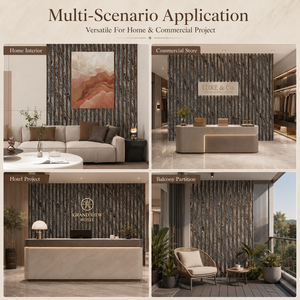 Panel de Pared de Lujo PS, Poliestireno de Alta Densidad, Impermeable, Decorativo, Revestimiento de Pared 3D Color Carbón, para Baño y Escaleras - Product Image 6