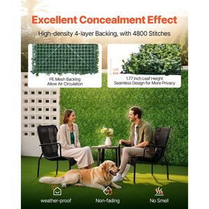Pannelli Decorativi in Erba Sintetica Milan Grass 40 X 120 Pollici, Recinzione in Edera Artificiale Anti-UV per Interni ed Esterni, Pannello Verde CO Boxwood - Product Image 3