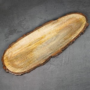 Bandeja de Servir Hecha a Mano de Madera de Mango con Bordes de Acero - Venta al por Mayor en India - Product Image 6