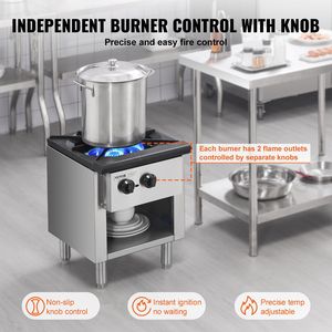 Fornello a Gas Commerciale in Acciaio Inox con Piano Cottura a Propano/Gas Naturale per Attrezzature Commerciali - Product Image 4