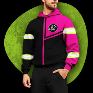 Welding Shirt Light Custom <b>Pink</b> Black Zip Hoodie Fleece <b>Jacket</b> Sublimation Print Logo Name Casual Unisex Autumn Wear - Product Image 3