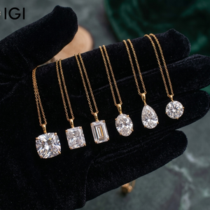IGI Certified 2Ct Lab Grown Diamond <b>Pendant</b> Necklace Cushion Radiant Emerald Oval Pear Round Cut DEF VVS2 VS1 10K 14K 18K <b>Solid</b> - Product Image 1
