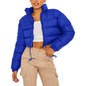 Hot Sale Women <b>Cropped</b> <b>Puffer</b> <b>Jacket</b> Comfortable and Fashionable Winter Wear with Hooded Collar Latest High Street Design - Product Image 6