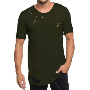 Camisetas Modernas Holgadas con Efecto Desgastado para Hombre, 100% Algodón, Ligeras, con Impresión de Logotipo Personalizado, Ropa Urbana, Servicio OEM - Product Image 5