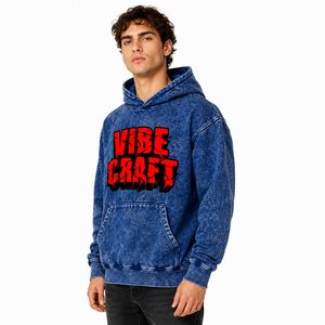 Sweat à capuche brodé personnalisé pour homme, style rétro délavé, coupe oversize, en coton épais, style urbain vintage, pull décontracté, vente en gros - Product Image 4