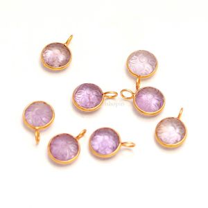 Colgante de flor de amatista rosa natural tallado a mano, amuleto de piedra preciosa, joyería de plata de ley 925, colgante de piedra de amatista rosa para 11MM - Product Image 4