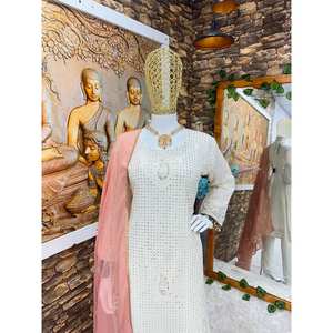 Ensemble Dupatta haut bas pour femmes styliste avec broderie élégante - Product Image 5