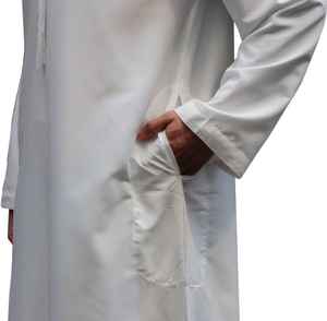 Túnica omaní para hombre |   Elegante Kandura Thawb Bordado |   Túnica Árabe Tradicional Artesanal, Transpirable, Vintage, Larga hasta el Tobillo - Product Image 4