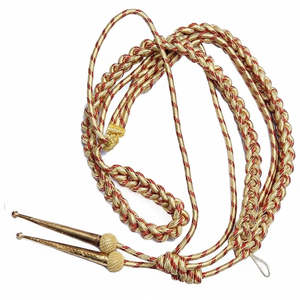 Cordon d'épaule de luxe fait main en fil de bullion 3D doré avec croix rouge, vente en gros, haute qualité - Product Image 5