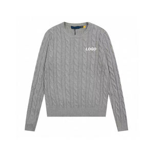 Pull d'hiver tendance pour homme à manches longues en maille torsadée, personnalisé, anti-plis, anti-rétrécissement, 100% coton respirant, avec emplacement frontal - Product Image 5
