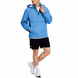 Custom Sky Blue Packable Pullover Nylon Sky Blue Windbreaker <b>jacket</b> for <b>men</b> Lightweight Hooded Outdoor Anorak Wholesale <b>Jackets</b> - Product Image 3