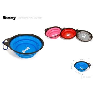 Bol pliable pour chien rouge prune 15 cm, bol d'alimentation pliable pour animaux de compagnie pour les voyages - Product Image 1