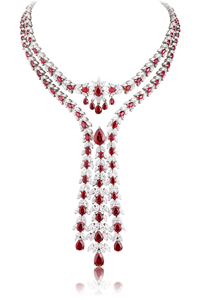 Conjunto de Collar y Pendientes de Rubí en Forma de Pera, Joyería de Moda con Piedra Roja Delicada de Lujo, Regalo de Boda para Mujer - Product Image 2