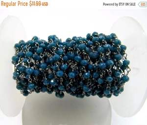 Chaîne de chapelet en perles d'apatite néon facettées rondes de 3-4 mm, perles d'apatite hydroquartz - Product Image 4