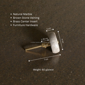 AG Elements - Perillas para Cajones de Cocina, Dormitorio y Sala de Estar, de Mármol Blanco, Acabado Brillante, Diseño Minimalista, Duraderas y Antioxidantes - Product Image 3