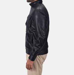Blouson bomber vintage à col montant marron caramel pour homme, automne et hiver, décontracté, en daim épais, veste courte pour homme - Product Image 6