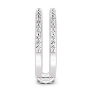 Hermoso y Elegante Anillo de Oro Sólido de 18k, Anillo Nexa Guard, Anillo de Lujo de Doble Hilera con Corte Redondo, Diamante Cultivado en Laboratorio, Banda Abierta, Anillo de Compromiso y Boda - Product Image 2