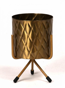 Macetero Metálico Moderno con Soporte Dorado, Decorativo, para Interiores, para Plantas Pequeñas, para Sala de Estar, Oficina, Dormitorio - Product Image 6