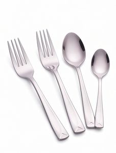 Juego de Cubiertos Minimalistas de Acero Inoxidable, Acabado Espejo, Aptos para Lavavajillas, Vajilla para Bodas, Cubertería para Restaurantes - Product Image 1