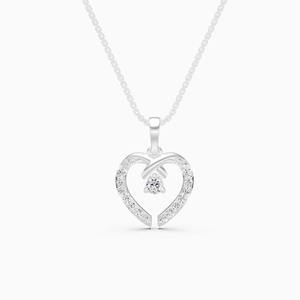 Pendentif cœur entrelacé en diamant avec diamants de laboratoire de 0,29 carat en or jaune 9K, or blanc, or rose - Product Image 2